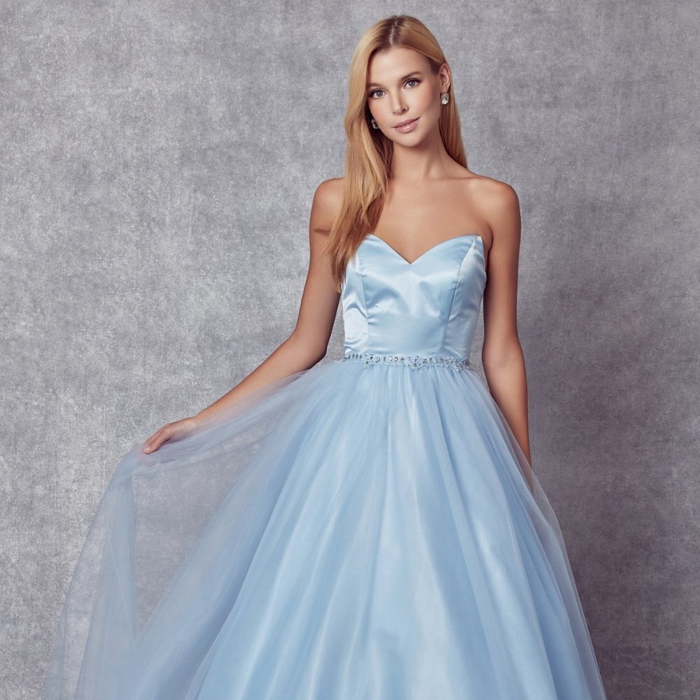 N/A NEW LONG OFF SHOULDER SLEEVELESS STRAPLESS A-LINE DRESS WITH LACE UP 265